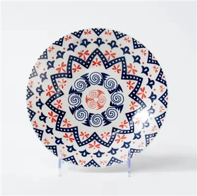 Mediterranean Inspired Geometric Dinner Plate Set high quality
