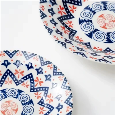 Mediterranean Inspired Geometric Dinner Plate Set high quality