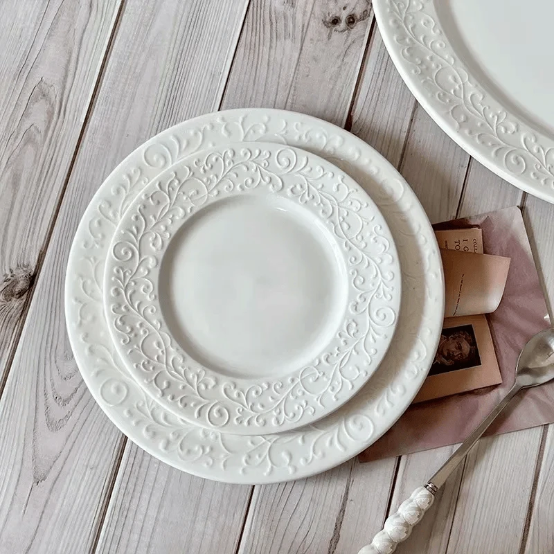 Embossed White Porcelain Set suppliers